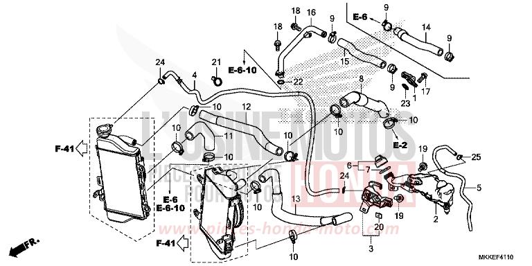 FLEXIBLE DE RADIATEUR/TUYAU D'EAU de Africa Twin DEGITAL SILVER METALLIC (NHA30D) 2019